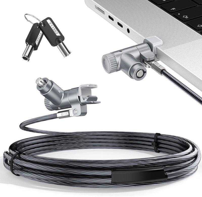 AboveTEK Laptop Locking Cable for MacBook Pro 14/16 (2021–2024), Anti-Theft Keyed Laptop Security Lock, 6.56ft Cut-Resistant Steel Computer Lock Cable, Rotatable & Portable Design - Image 1
